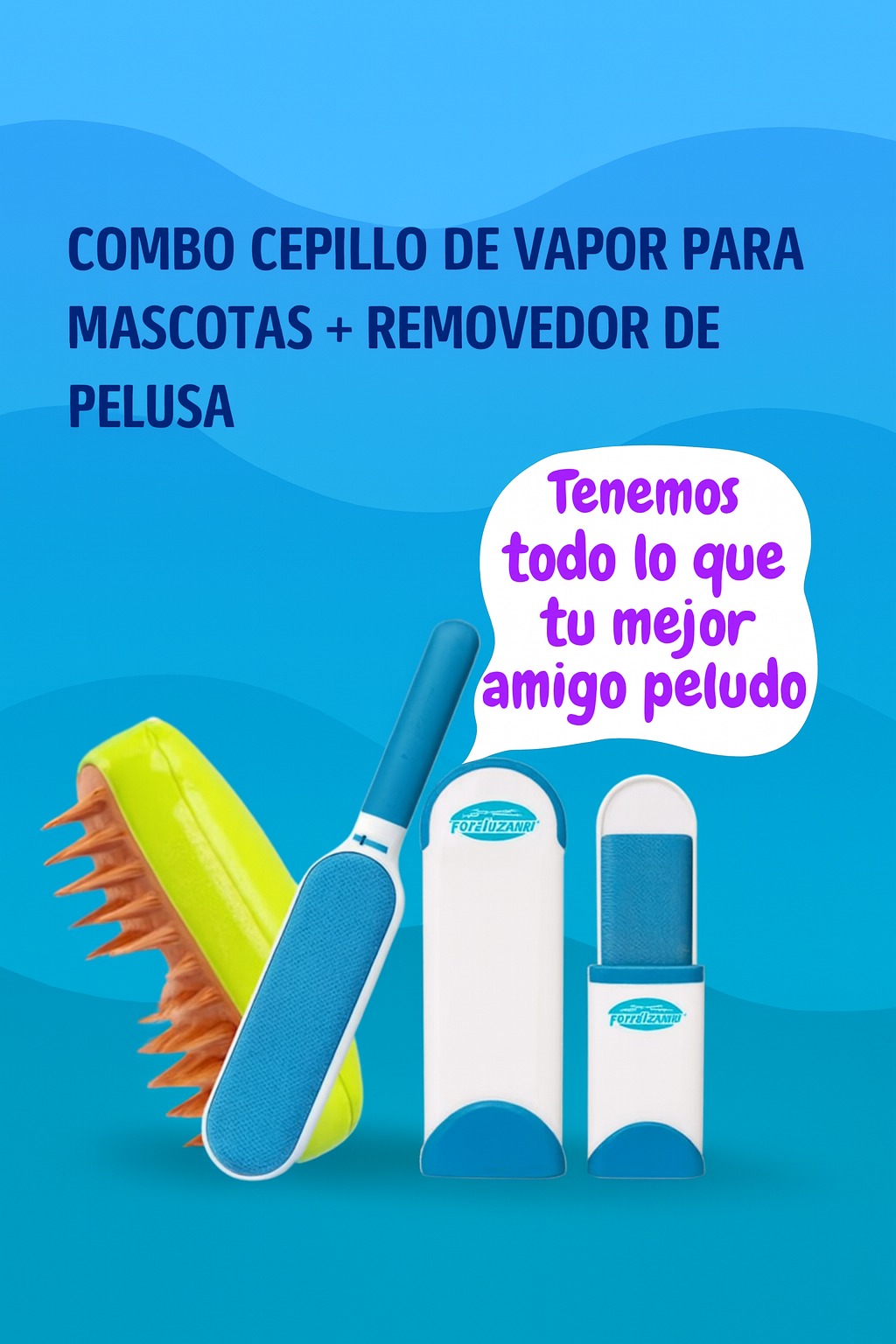 COMBO CEPILLO Y REMOVEDOR PELUSA MASCOTA